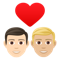 Couple with Heart- Man- Man- Light Skin Tone- Medium-Light Skin Tone emoji on Emojione